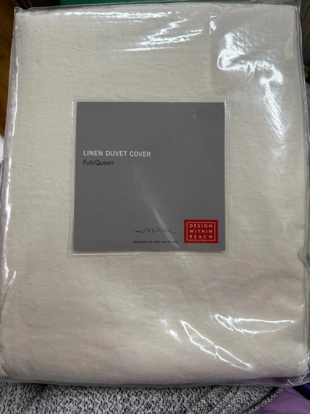 Design Within Reach DWR Italy Linen Duvet Cover white linen NEW